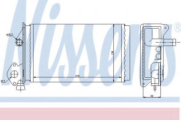 Теплообмінник, опалення салону NISSENS 73964