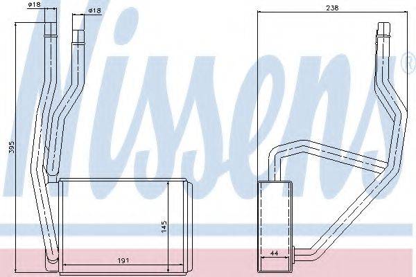 Теплообмінник, опалення салону NISSENS 71765