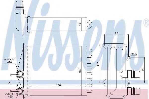 Теплообмінник, опалення салону NISSENS 73468