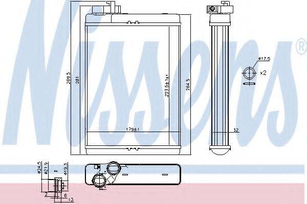 Теплообмінник, опалення салону NISSENS 70231