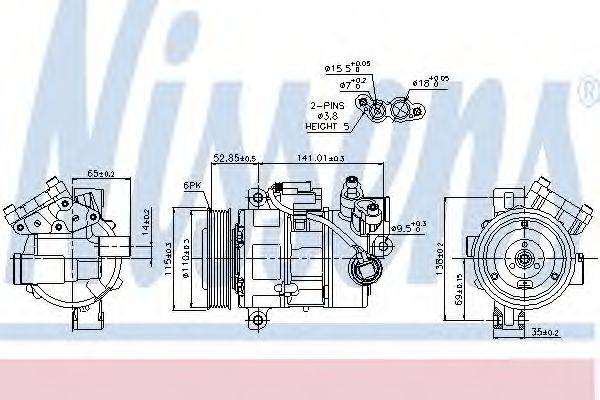 Компресор, кондиціонер NISSENS 89086