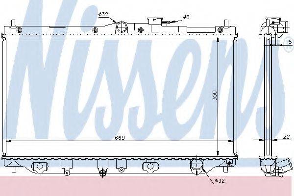 Радіатор, охолодження двигуна NISSENS 62279A