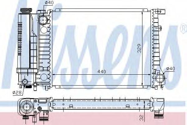 Радіатор, охолодження двигуна NISSENS 60735A