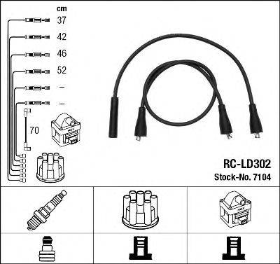 Комплект дротів запалення NGK 7104