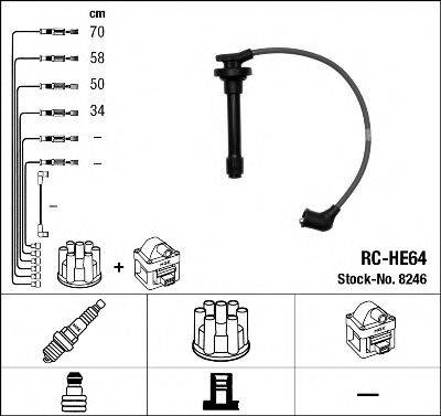 Комплект дротів запалення NGK 8246