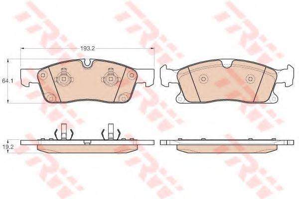 Комплект гальмівних колодок, дискове гальмо TRW GDB1955