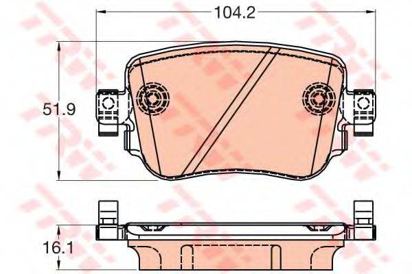 Комплект гальмівних колодок, дискове гальмо TRW GDB2042