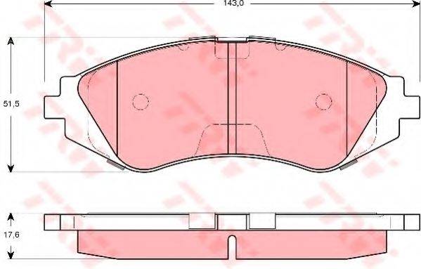 Комплект гальмівних колодок, дискове гальмо TRW GDB3265