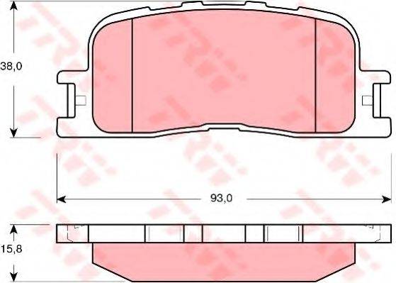 Комплект гальмівних колодок, дискове гальмо TRW GDB3374