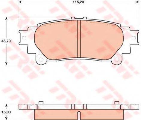 Комплект гальмівних колодок, дискове гальмо TRW GDB4174