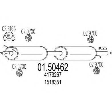 Середній глушник вихлопних газів MTS 01.50462