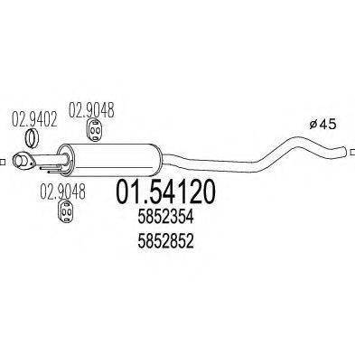 Середній глушник вихлопних газів MTS 01.54120