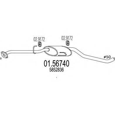 Середній глушник вихлопних газів MTS 01.56740