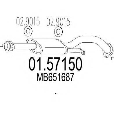 Середній глушник вихлопних газів MTS 01.57150