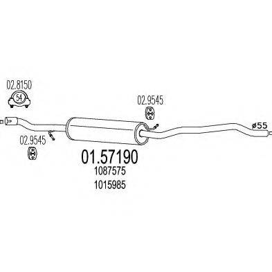 Середній глушник вихлопних газів MTS 01.57190