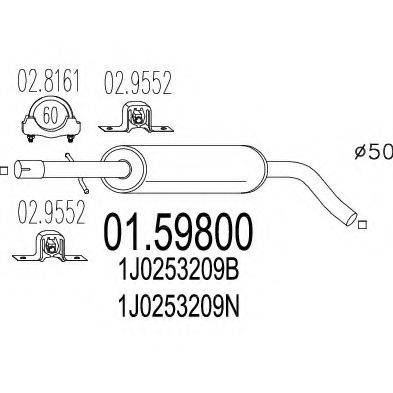 Середній глушник вихлопних газів MTS 01.59800