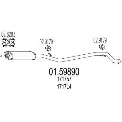 Середній глушник вихлопних газів MTS 01.59890