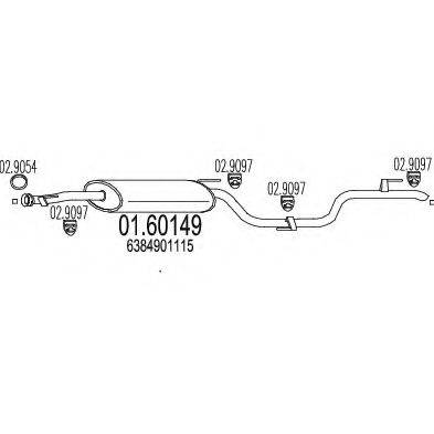 Глушник вихлопних газів кінцевий MTS 01.60149