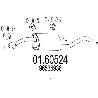 Глушник вихлопних газів кінцевий MTS 01.60524