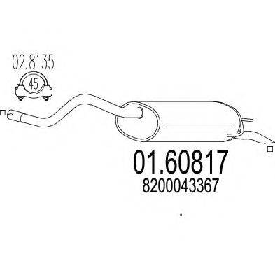 Глушник вихлопних газів кінцевий MTS 01.60817