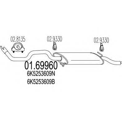 Глушник вихлопних газів кінцевий MTS 01.69960