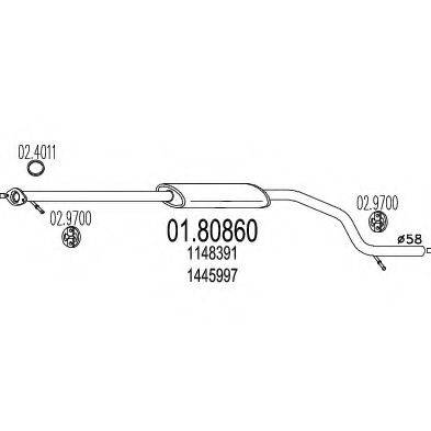 Середній глушник вихлопних газів MTS 01.80860