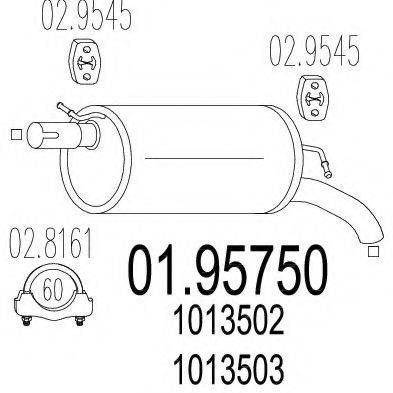 Глушник вихлопних газів кінцевий MTS 01.95750