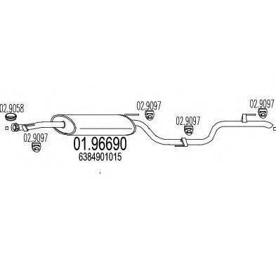 Глушник вихлопних газів кінцевий MTS 01.96690