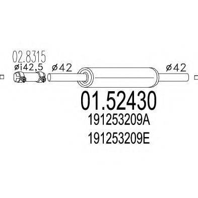 Середній глушник вихлопних газів MTS 01.52430