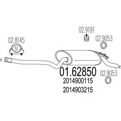 Глушник вихлопних газів кінцевий MTS 01.62850