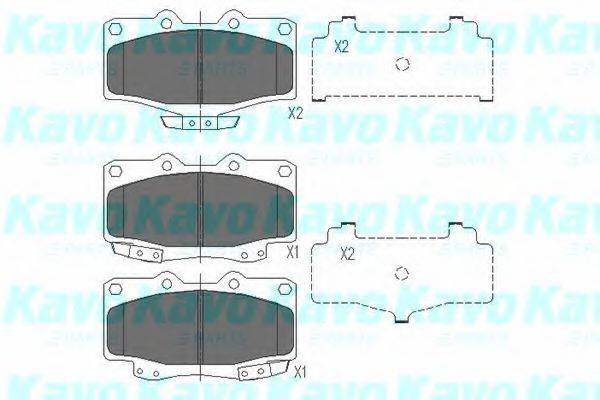 Комплект гальмівних колодок, дискове гальмо KAVO PARTS KBP-9004