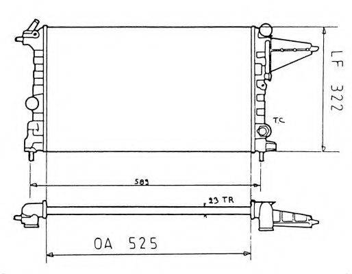 Радіатор, охолодження двигуна NRF 58775