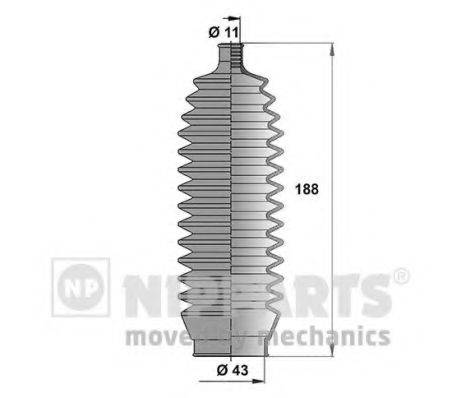 Комплект пильника, рульове управління NIPPARTS J2847010