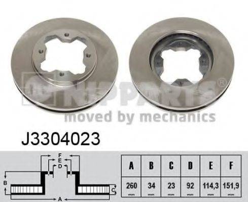 гальмівний диск NIPPARTS J3304023