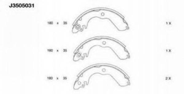 Комплект гальмівних колодок NIPPARTS J3505031
