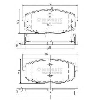 Комплект гальмівних колодок, дискове гальмо NIPPARTS J3600319