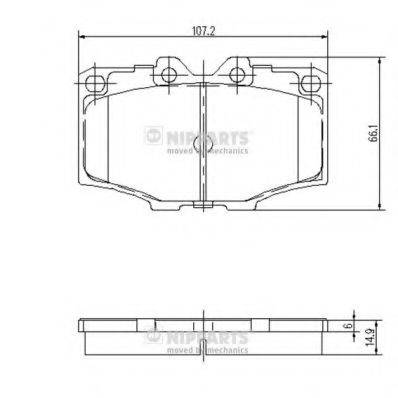 Комплект гальмівних колодок, дискове гальмо NIPPARTS J3602036