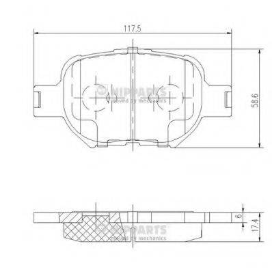 Комплект гальмівних колодок, дискове гальмо NIPPARTS J3602091