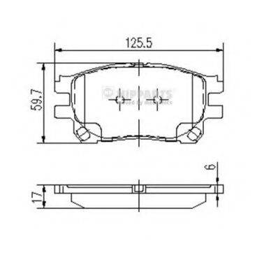 Комплект гальмівних колодок, дискове гальмо NIPPARTS J3602119