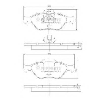 Комплект гальмівних колодок, дискове гальмо NIPPARTS J3603065