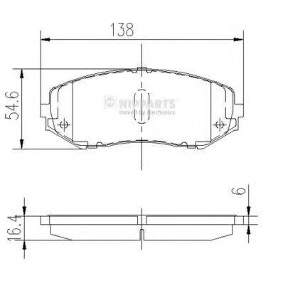 Комплект гальмівних колодок, дискове гальмо NIPPARTS J3608029