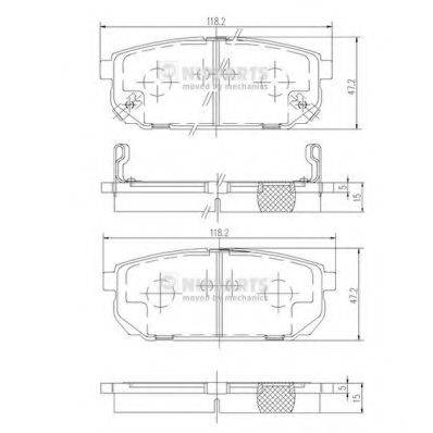 Комплект гальмівних колодок, дискове гальмо NIPPARTS J3610305