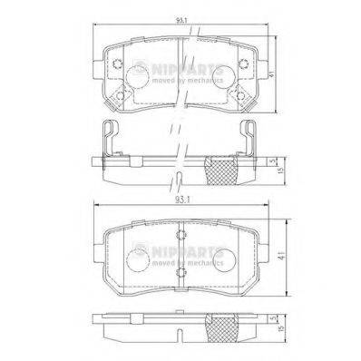 Комплект гальмівних колодок, дискове гальмо NIPPARTS J3610512