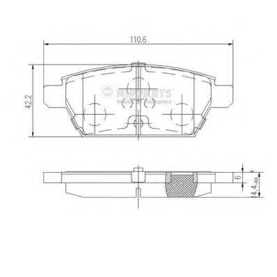 Комплект гальмівних колодок, дискове гальмо NIPPARTS J3613019