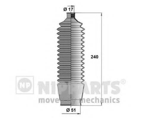 Комплект пильника, рульове управління NIPPARTS N2855001