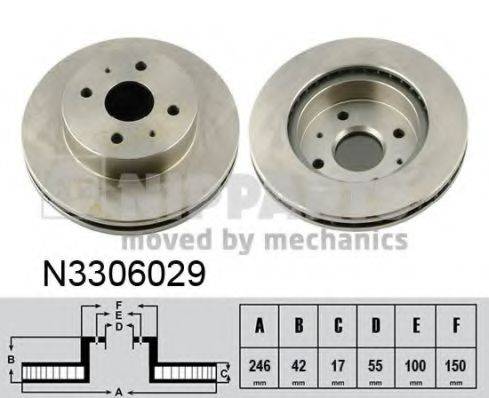 гальмівний диск NIPPARTS N3306029