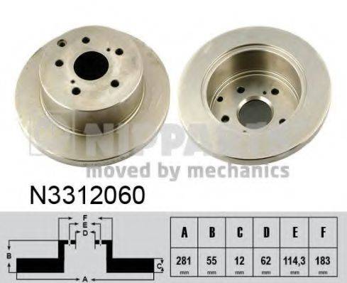 гальмівний диск NIPPARTS N3312060