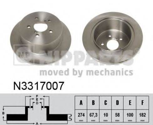 гальмівний диск NIPPARTS N3317007