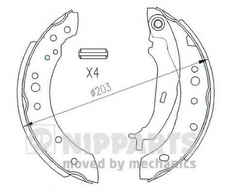 Комплект гальмівних колодок NIPPARTS N3505043