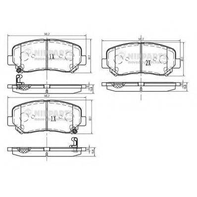 Комплект гальмівних колодок, дискове гальмо NIPPARTS N3603073